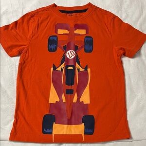 Gymboree | Boys Bright Orange Formula Car Tee | 7-8 (Boys)